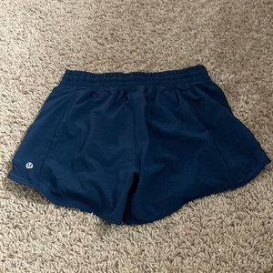 Navy lululemon Track-that shorts.